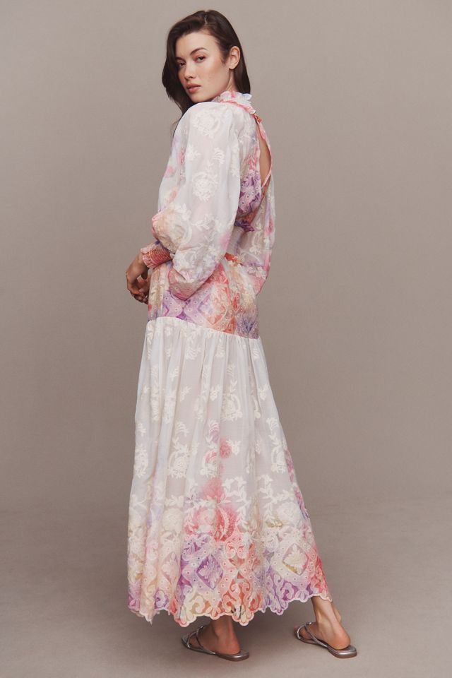 Elliatt Grandeur Long-Sleeve Floral Organza A-Line Midi Dress #2