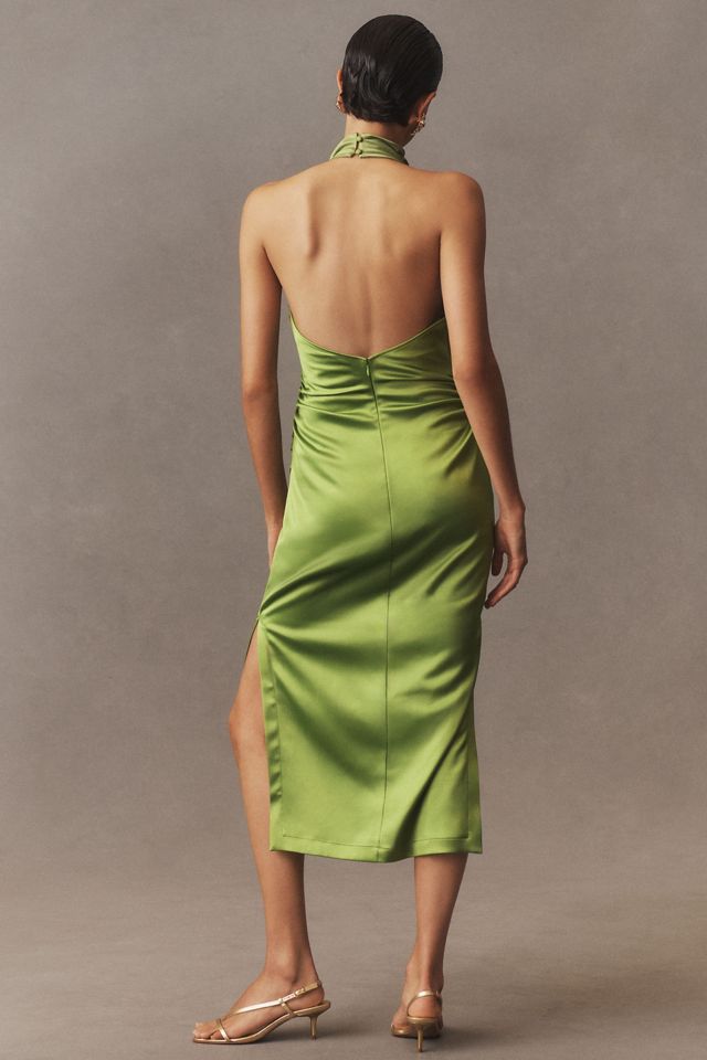 BHLDN Holly Halter Stretch Satin Midi Dress #2