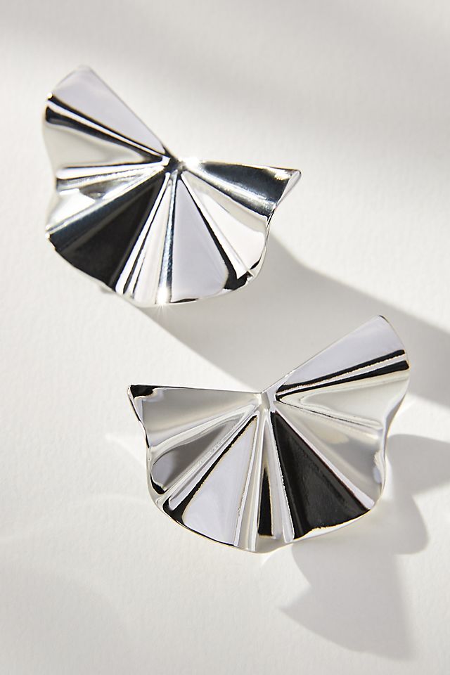 Molten Folded Fan Post Earrings Anthropologie Molten Folded Fan Post Earrings Anthropologie