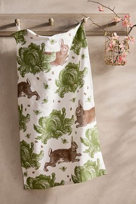 Bunny + Cabbage Dish Towel