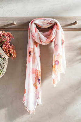 Terrain Blush Blooms Scarf In Orange