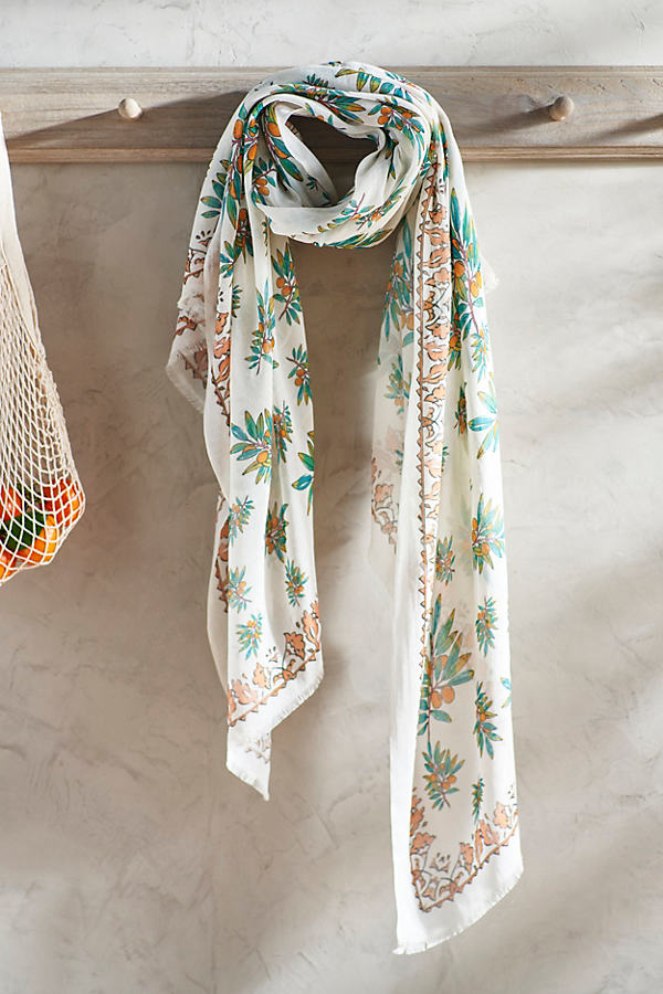 Terrain Olive Branches Scarf In White