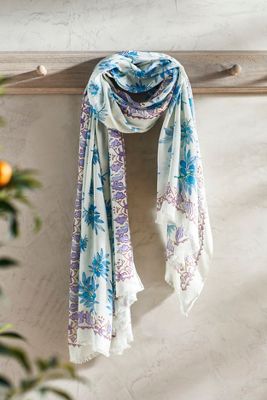 Terrain Olive Branches Scarf In Blue