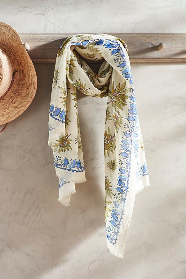 Terrain Olive Branches Scarf In Yellow