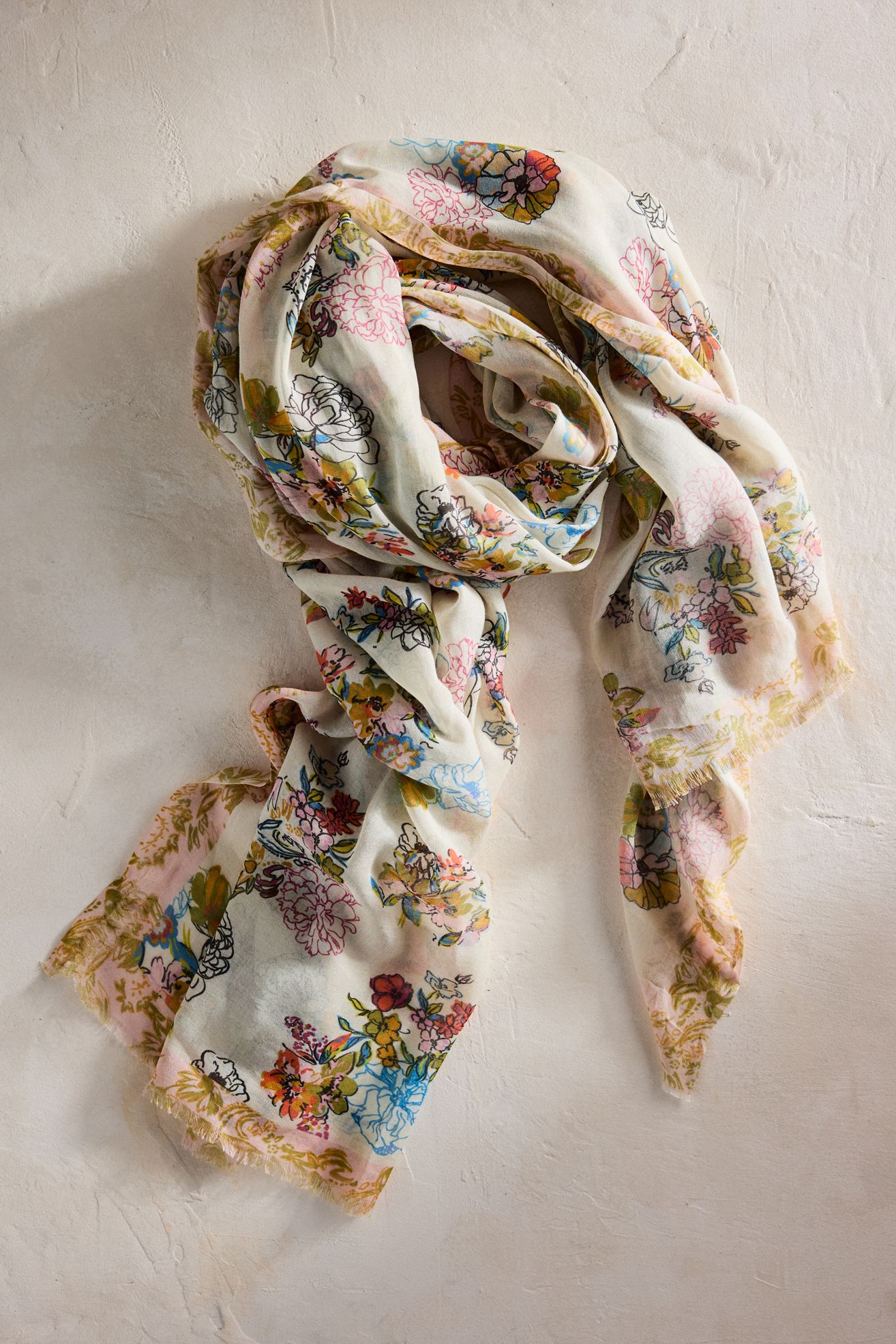 Blooming Garden Scarf - White, One Size