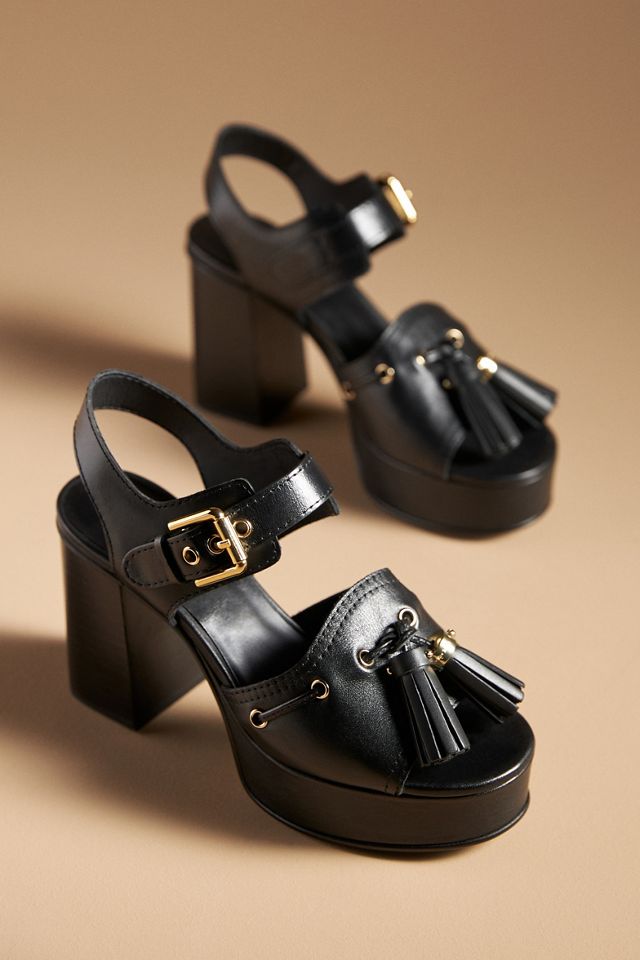 See By Chloé Leather Tassel Platform Sandals #1