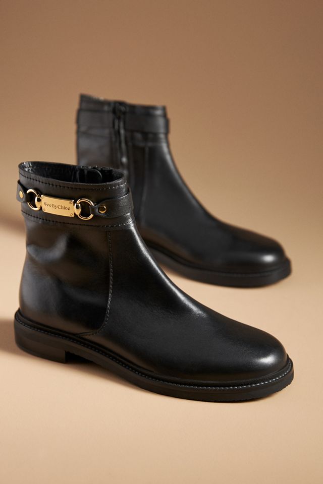 See By Chloé Signature Leather Ankle Boots #1