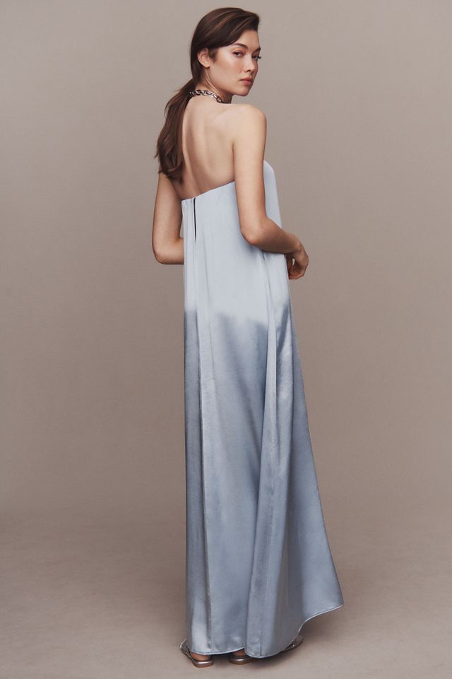 slim fit dress slacks Raphaela Silver Beaded Floral Strapless Mermaid Maxi Dress main image 1