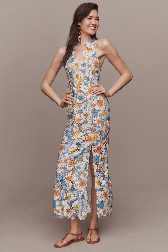 slim fit dress slacks Long A-Line Halter Prom Dress with Lace Greenery / 10