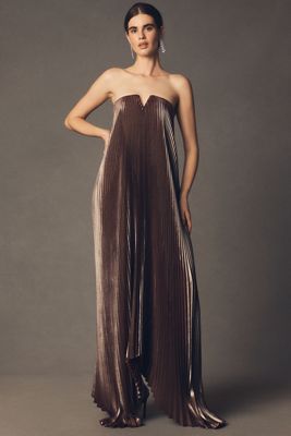 L'IDÉE Black Tie Strapless Maxi Gown