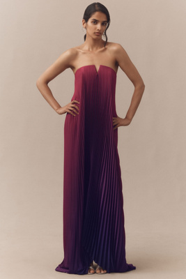 L'idée Black Tie Strapless Maxi Gown In Purple