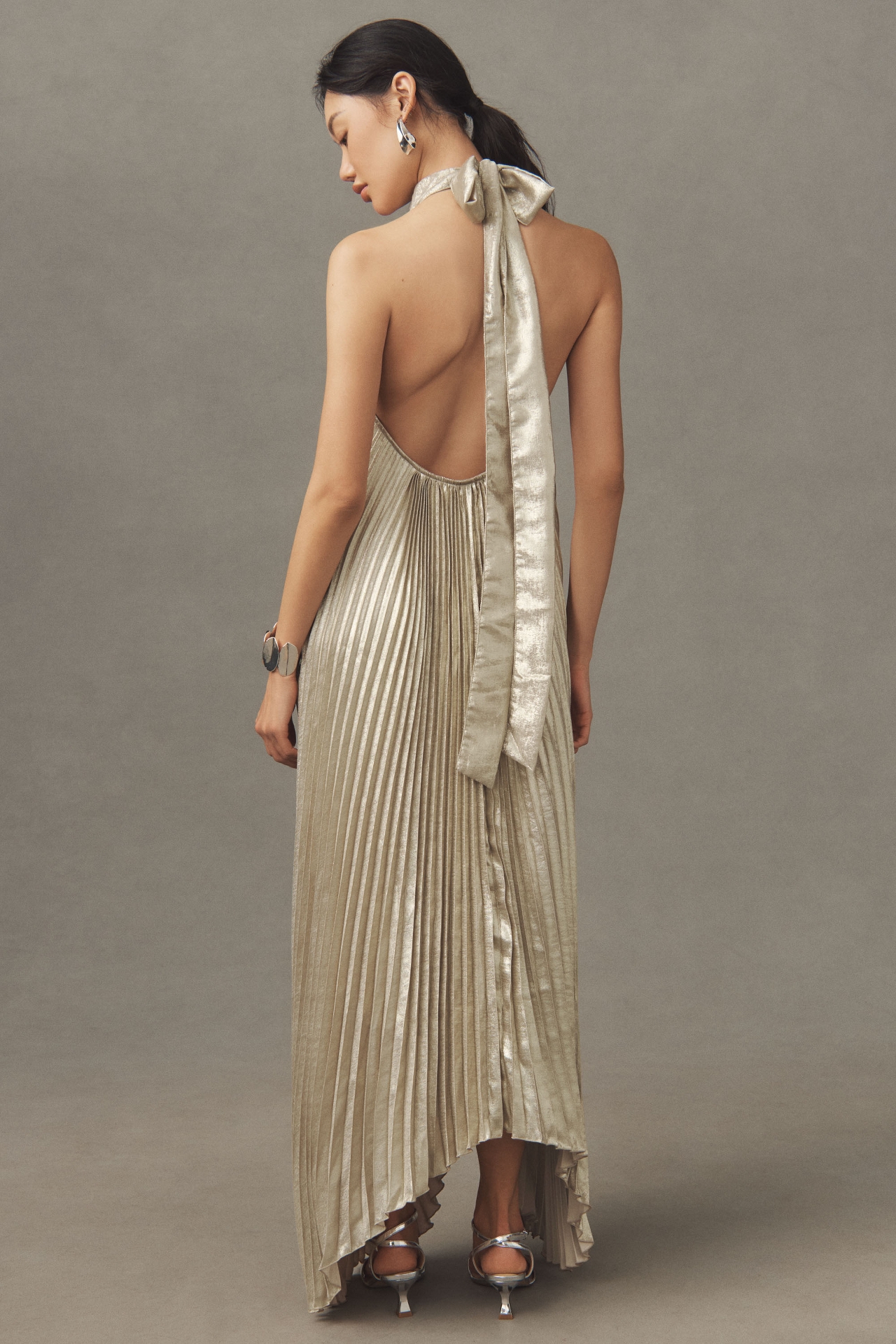 L'IDÉE Opera Halter Cutout Maxi Gown