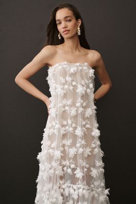 Helsi Athena Strapless Sheer Midi Dress In White