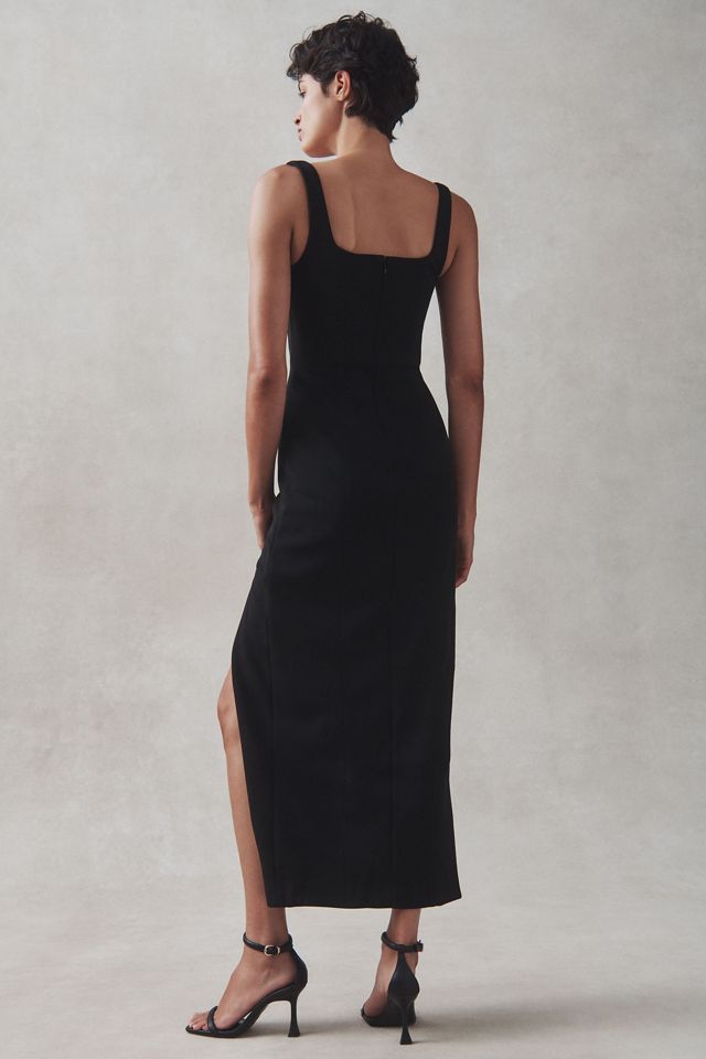 MISHA Franka Sleeveless Side-Slit Bonded Crepe Maxi Dress #2