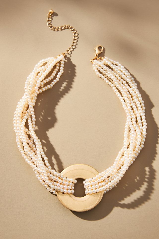 Layered Pearl Collar Necklace #1