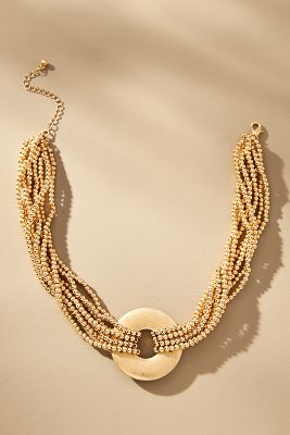 By Anthropologie Layered Pearl Collar Necklace In Gold