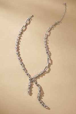 By Anthropologie Textured Chain Necklace In Silver