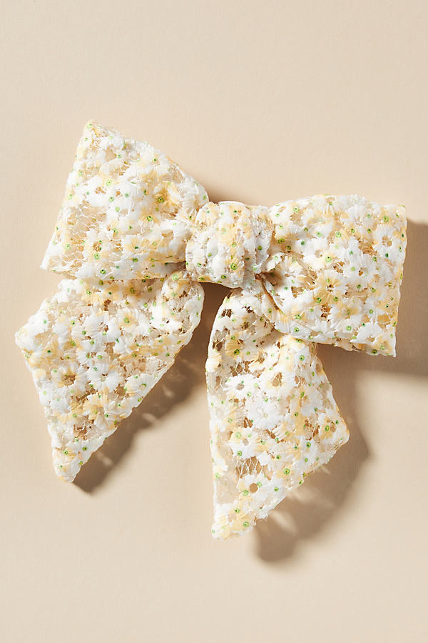 Shop By Anthropologie Precious Floral Hair Bow In Yellow