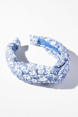 Shop By Anthropologie Everly Floral Knot Headband In Blue