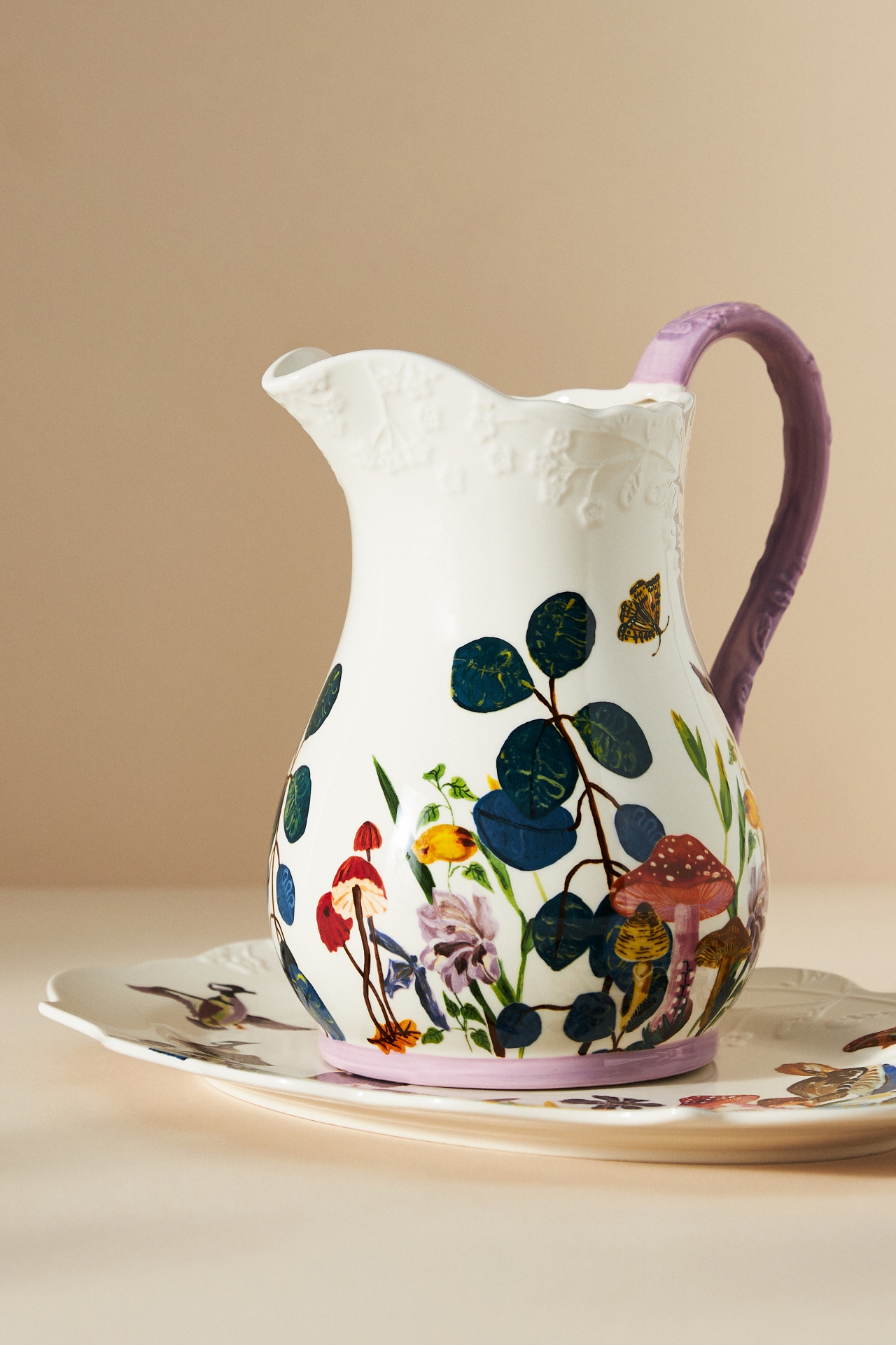 Nathalie Lete Marais Handpainted Stoneware Pitcher 