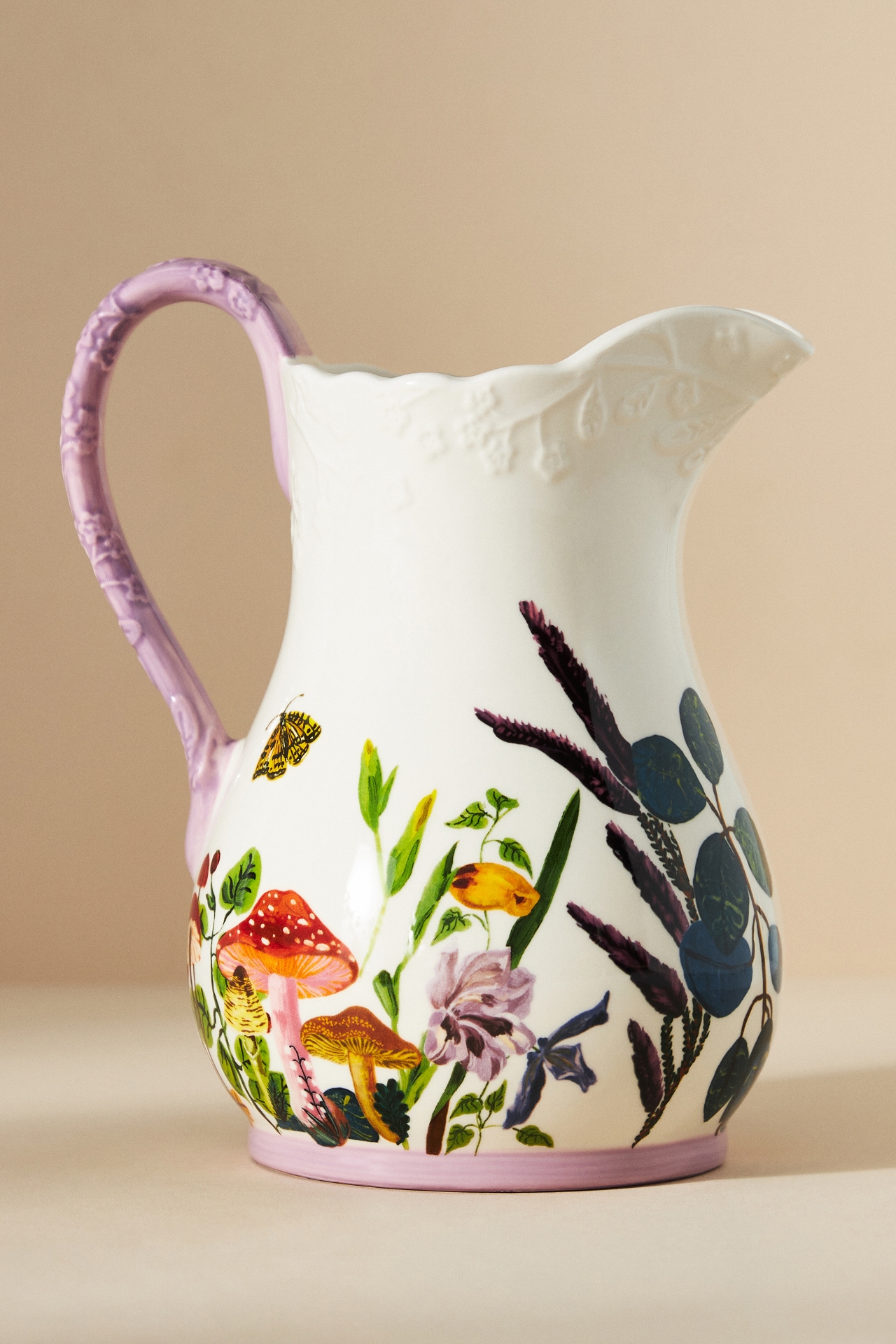 Nathalie Lete Marais Handpainted Stoneware Pitcher 