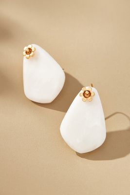 Shop By Anthropologie Stone Drop Earrings In White