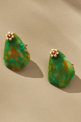 Shop By Anthropologie Stone Drop Earrings In Green