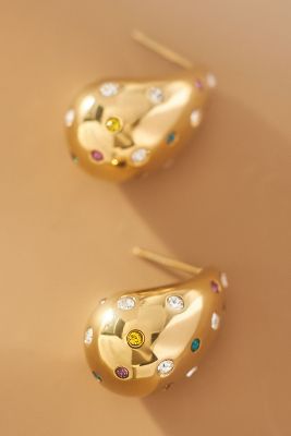 Shop Adina Eden Colorful Teardrop Stud Earrings In Gold