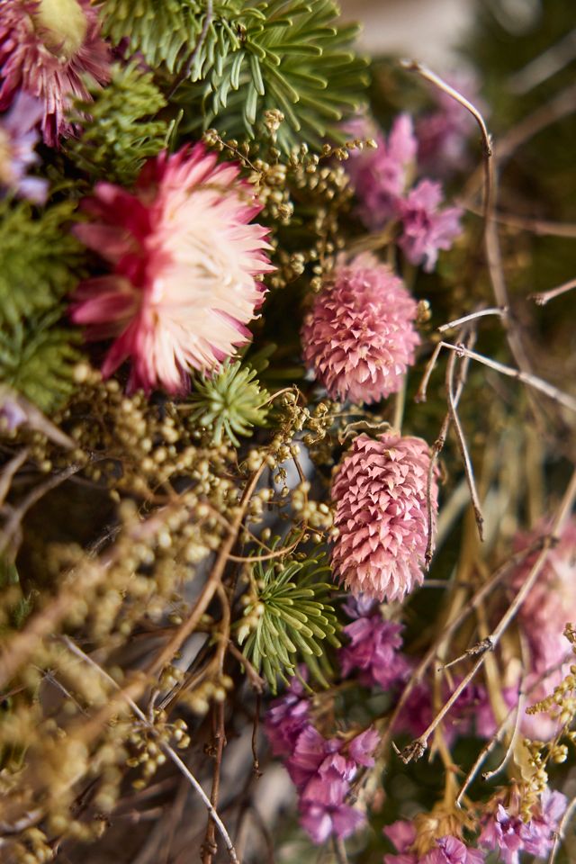 Fresh Noble Fir + Amaranth Wreath #1