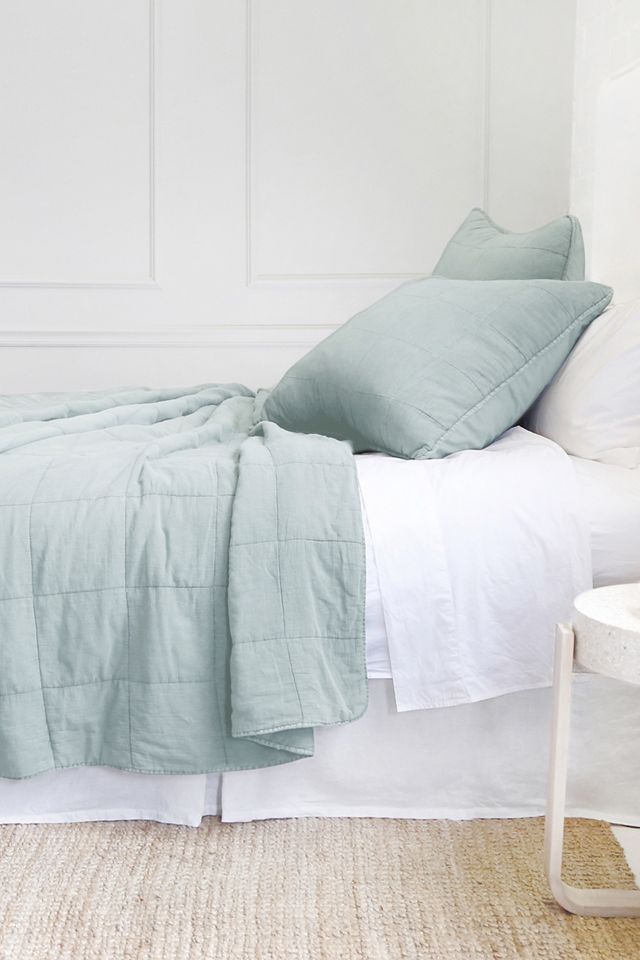 Antwerp Sky Blue King-Sized Cotton Quilted Coverlet