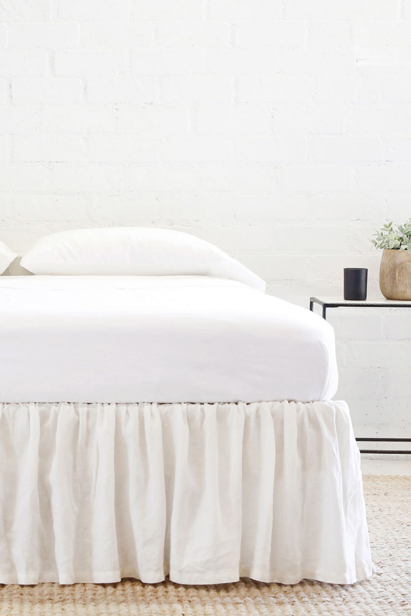 Pom Pom at Home Gathered Linen Bedskirt - Cream, California King