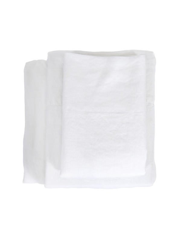 Pom Pom At Home Linen Sheet Set In White
