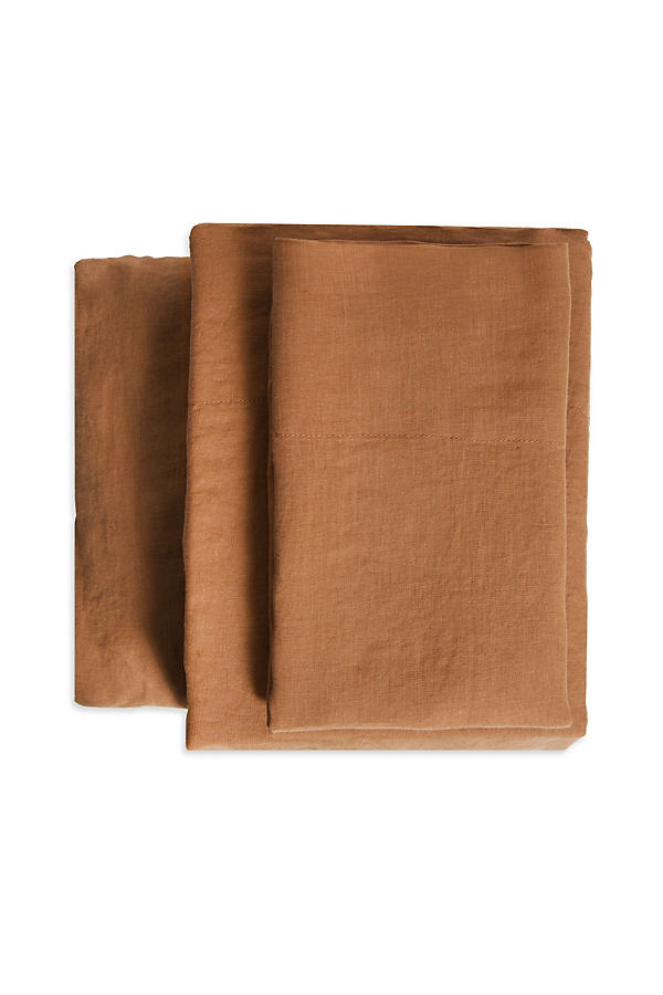 Pom Pom At Home Linen Sheet Set In Brown
