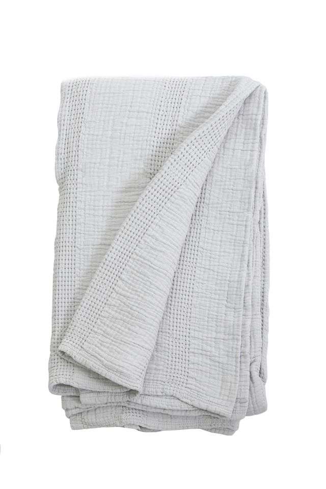 Nantucket Grey Cotton Matelassé Queen Coverlet