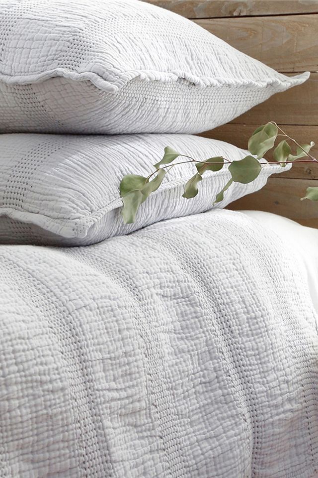 Nantucket Grey Cotton Matelassé Queen Coverlet