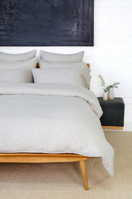 Pom Pom At Home Parker Linen Duvet Set In White