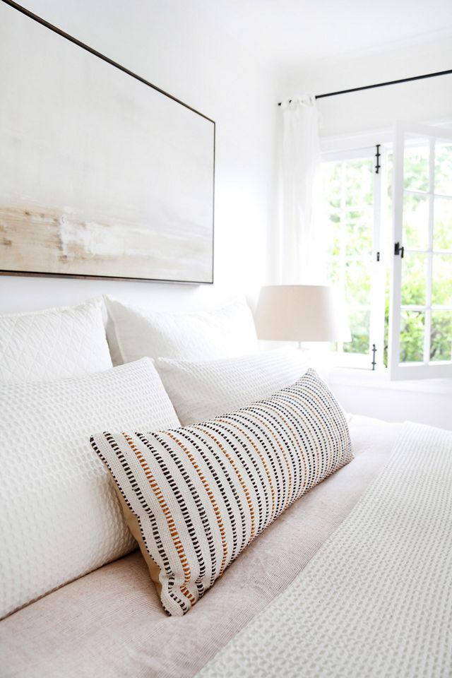 Zuma Queen-Sized Cream Cotton Waffle Weave Blanket