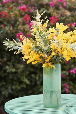 Colorful Glass Column Vase (Green)