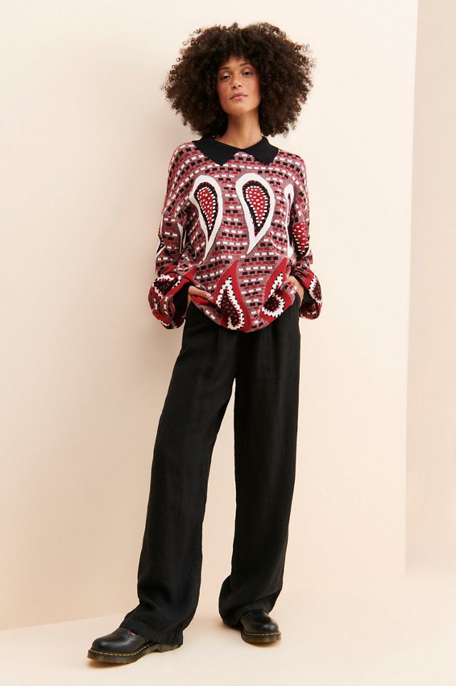 FRENCHMAUVE Oversized Paisley Sweater #3