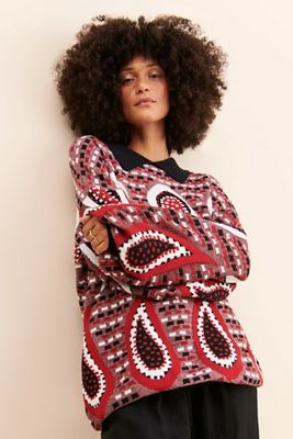 FRENCHMAUVE Oversized Paisley Sweater