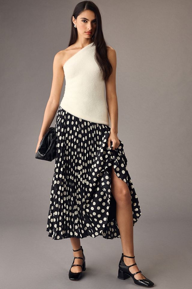 One-Shoulder Eyelash Sweater Tank #3