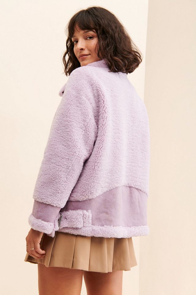 Jules Kae Kylie Sherpa Moto Jacket | Anthropologie