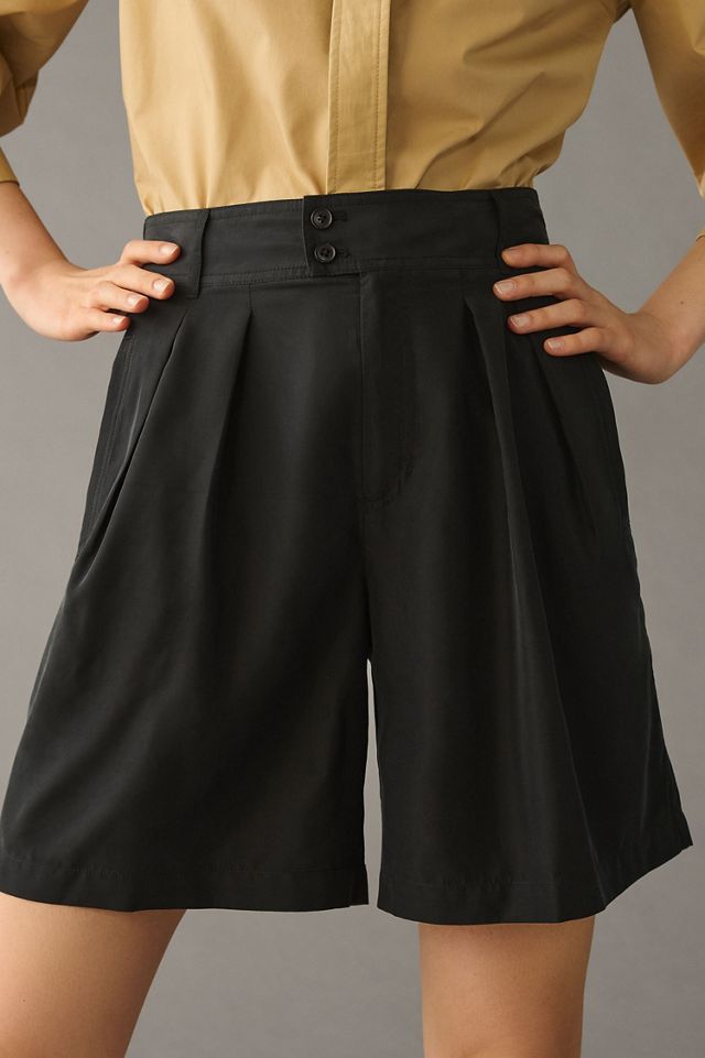 Pleated High-Rise Long Shorts #3