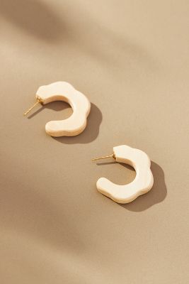 Shop Binky And Lulu Mini Hoop Earrings In White