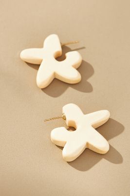 Shop Binky And Lulu Mini Floret Earrings In White