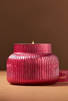 Capri Blue Volcano Red Ribbed Jar Candle