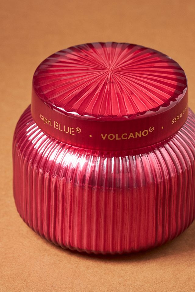 Capri Blue Volcano Red Ribbed Jar Candle #1