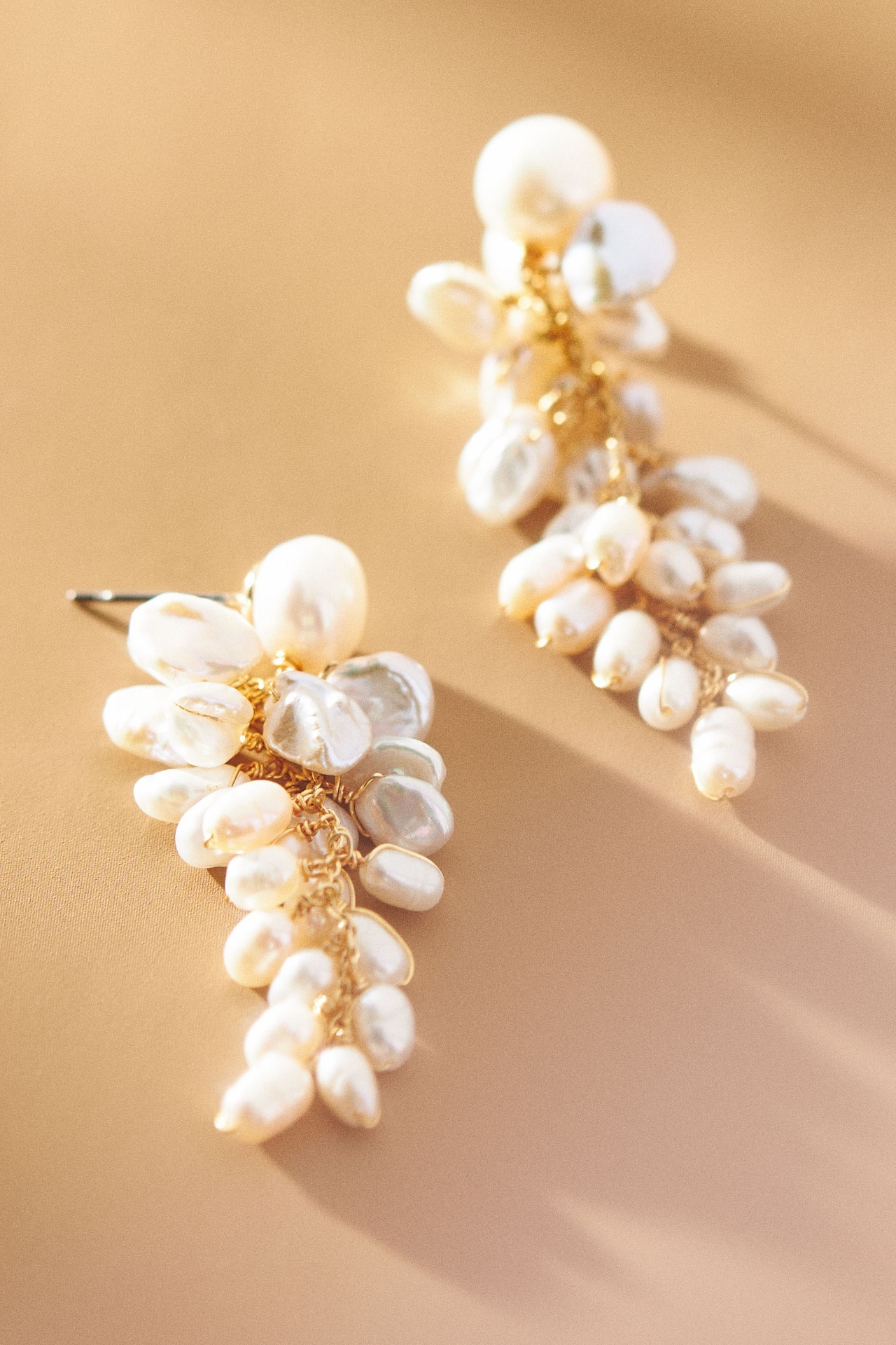 Freshwater Pearl Cluster Drop Earrings