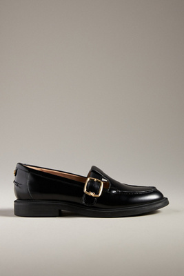 Shop Sam Edelman Elaina T-strap Buckle Loafers In Black