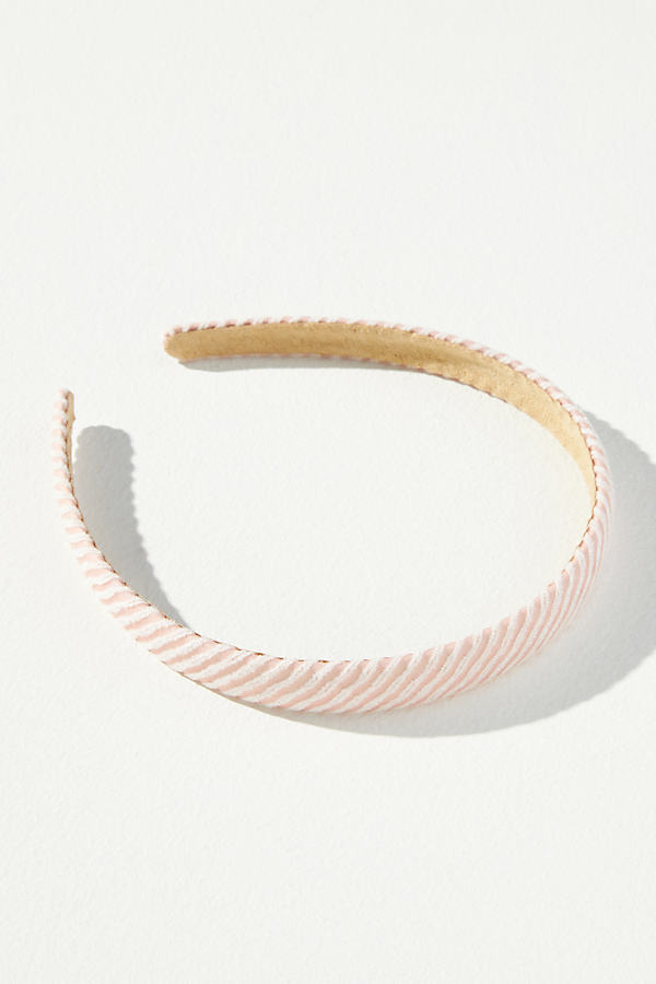 By Anthropologie Skinny Striped Headband In Pink